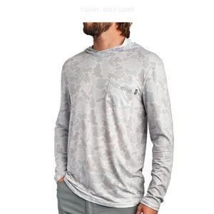 Marsh Wear Mallard Pamlico Grey Camo Hooded Sun Shirt Size S Long Sleeve